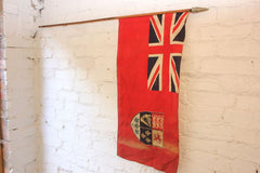 A Good British Empire Early 20thC Canadian Red Ensign Flag Mounted on a Pole