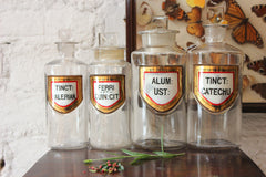 A Fantastic Quartet of Graduating c.1895 Glass Apothecary Bottles