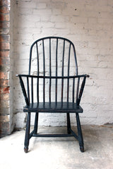 A Fine Black Painted Cornish Stick-Back Windsor Armchair c.1810