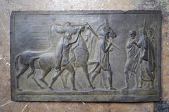 A Decorative Trio of Early 20thC Graduating Slate Plaques Depicting Classical Greek Scenes
