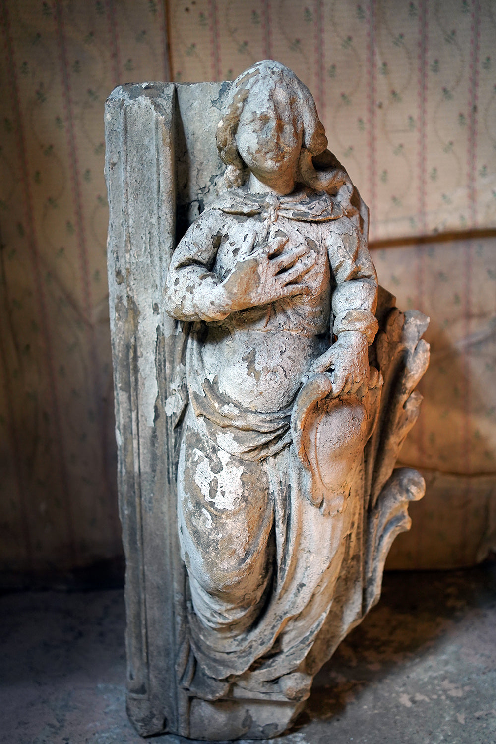 A 15thC French Caen Limestone Architectural Carving