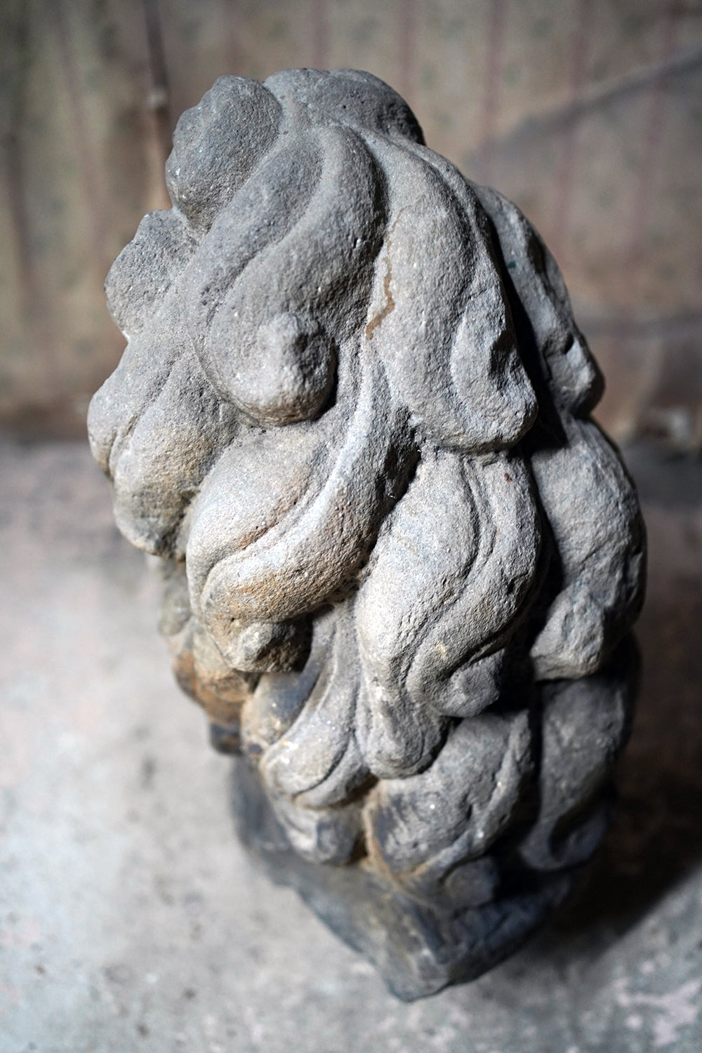 A 17thC Monastic Flemish Limestone Fragmental Head of a Lion c.1600-50