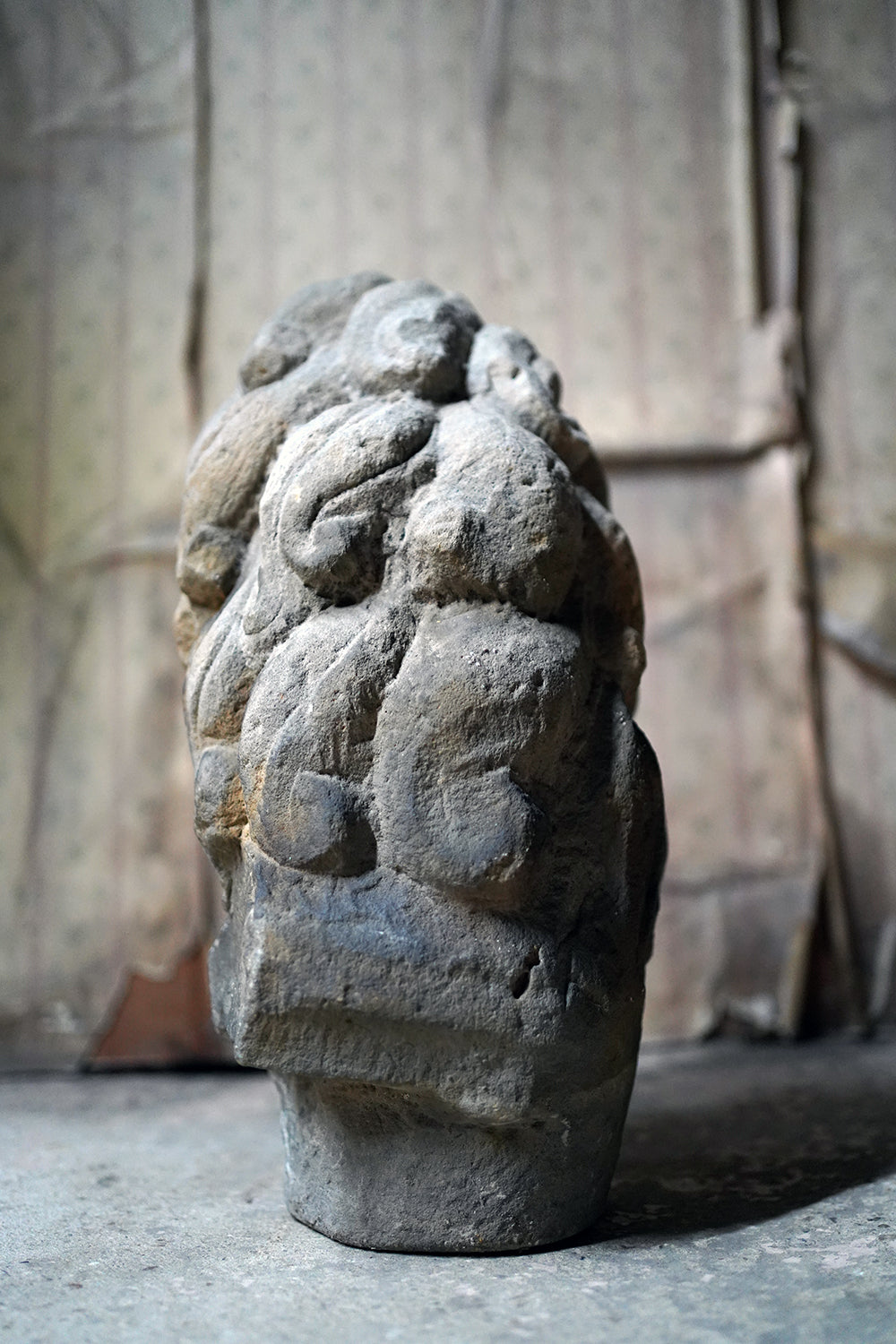 A 17thC Monastic Flemish Limestone Fragmental Head of a Lion c.1600-50