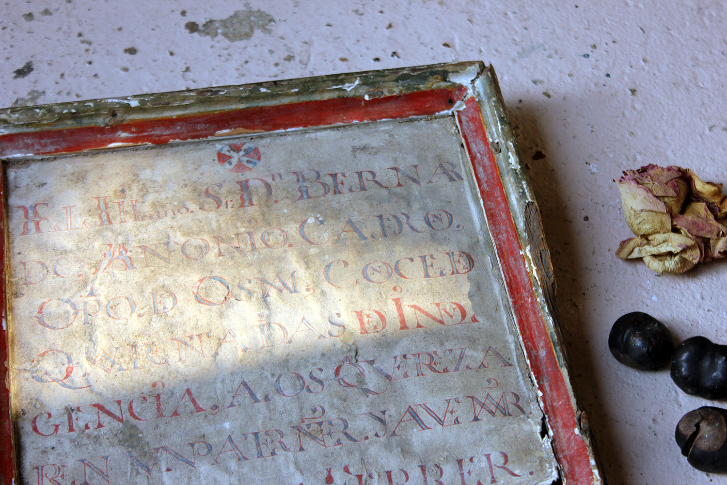 A 17thC Italian Framed Altar Devotional Fragment