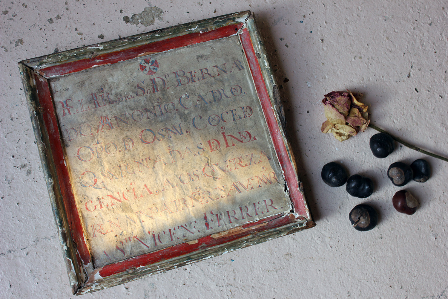 A 17thC Italian Framed Altar Devotional Fragment