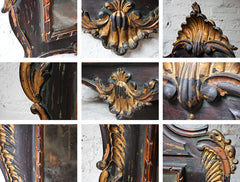 A Decorative 18thC Painted & Carved Oak Wall Mirror c.1790