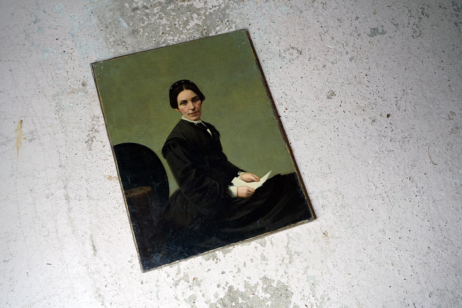 A 19thC Continental School Oil on Canvas Portrait of a Lady c.1860-70