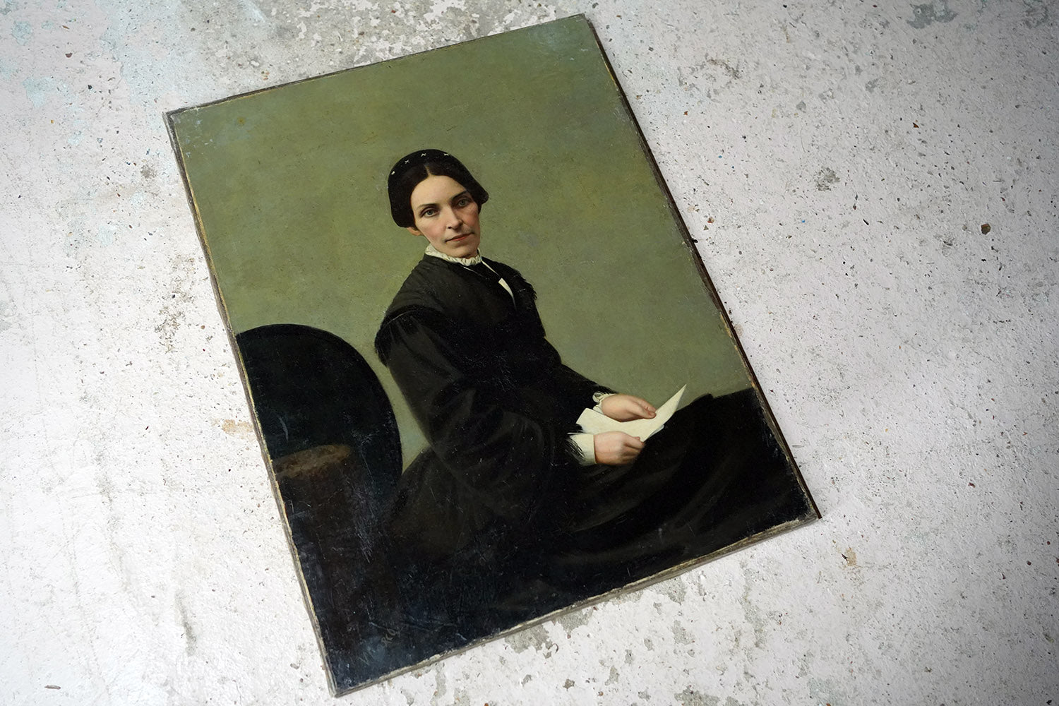 A 19thC Continental School Oil on Canvas Portrait of a Lady c.1860-70
