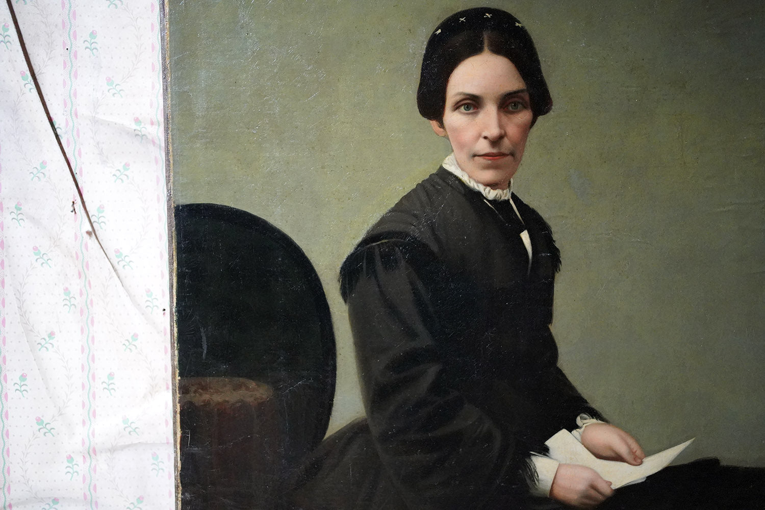 A 19thC Continental School Oil on Canvas Portrait of a Lady c.1860-70