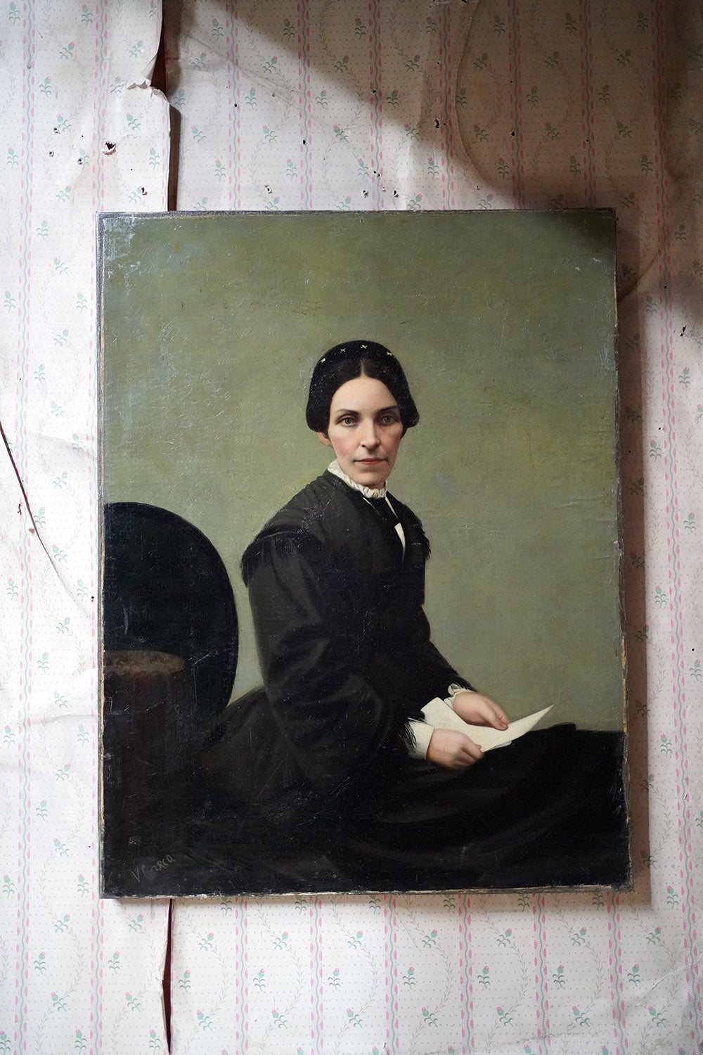 A 19thC Continental School Oil on Canvas Portrait of a Lady c.1860-70