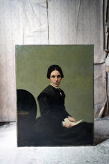A 19thC Continental School Oil on Canvas Portrait of a Lady c.1860-70