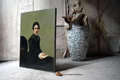A 19thC Continental School Oil on Canvas Portrait of a Lady c.1860-70