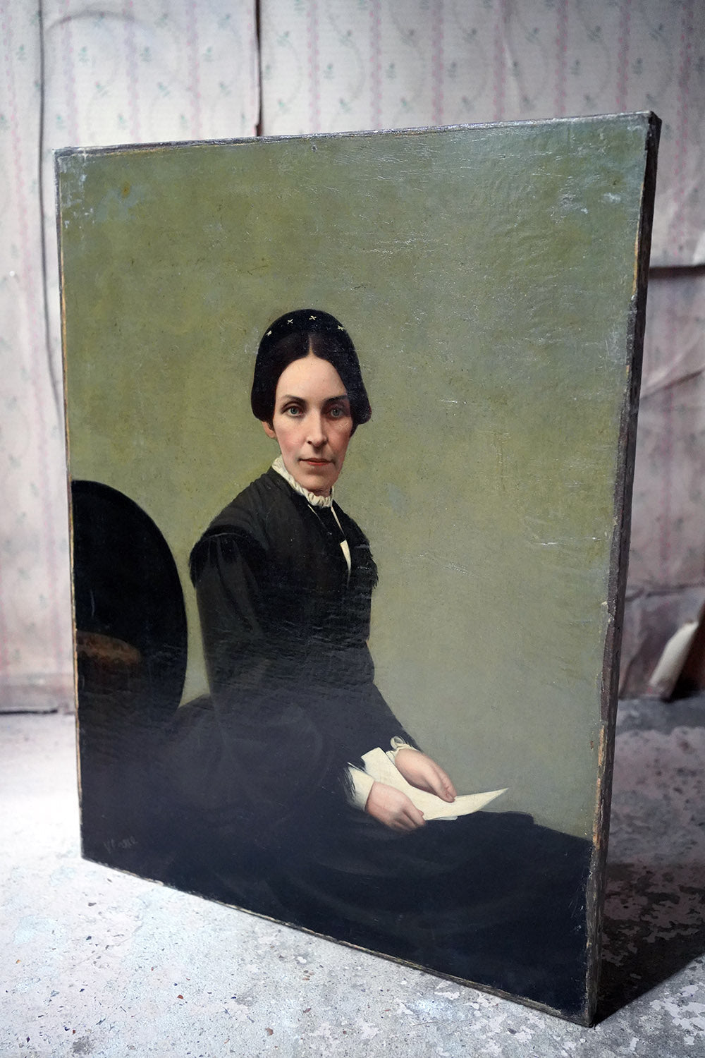 A 19thC Continental School Oil on Canvas Portrait of a Lady c.1860-70