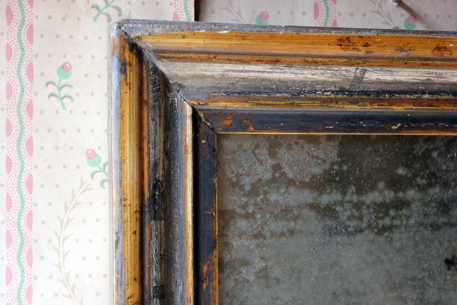 A 19thC Italian Silver Gilt Rectangular Wall Mirror c.1870