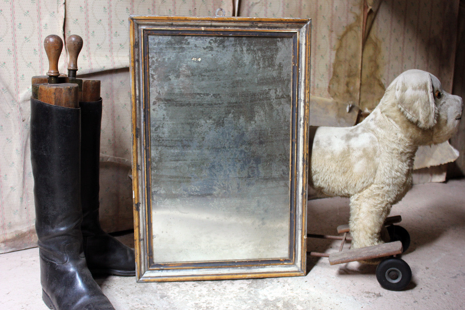 A 19thC Italian Silver Gilt Rectangular Wall Mirror c.1870