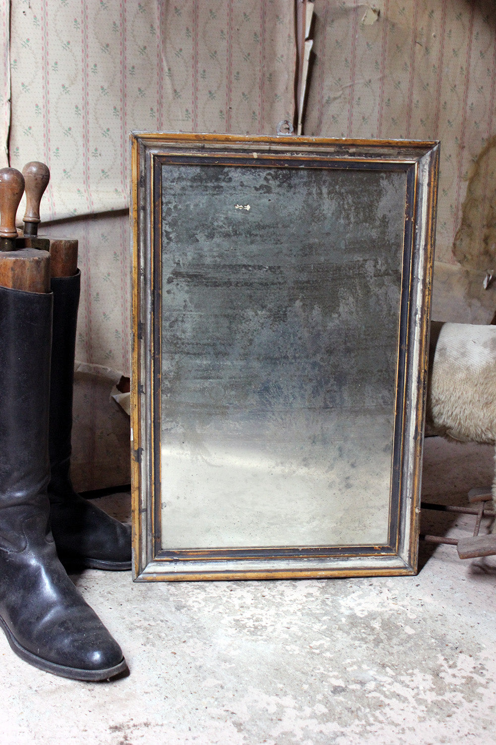 A 19thC Italian Silver Gilt Rectangular Wall Mirror c.1870