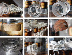 A Fantastic Group of Nine Early 20thC Clear Glass Chemist's Jars