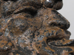 A Classical Form Spelter Lamp with Putti & Grapes above Bacchus Heads