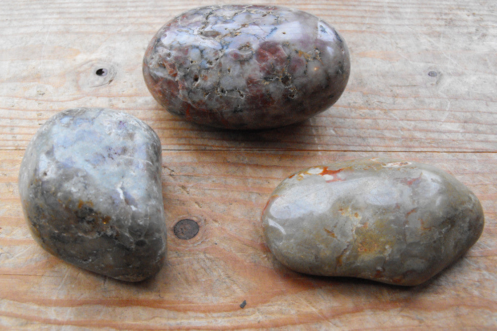 A Fine Group of Three Polished Jurassic Period Globular Geological Dinosaur Coprolites