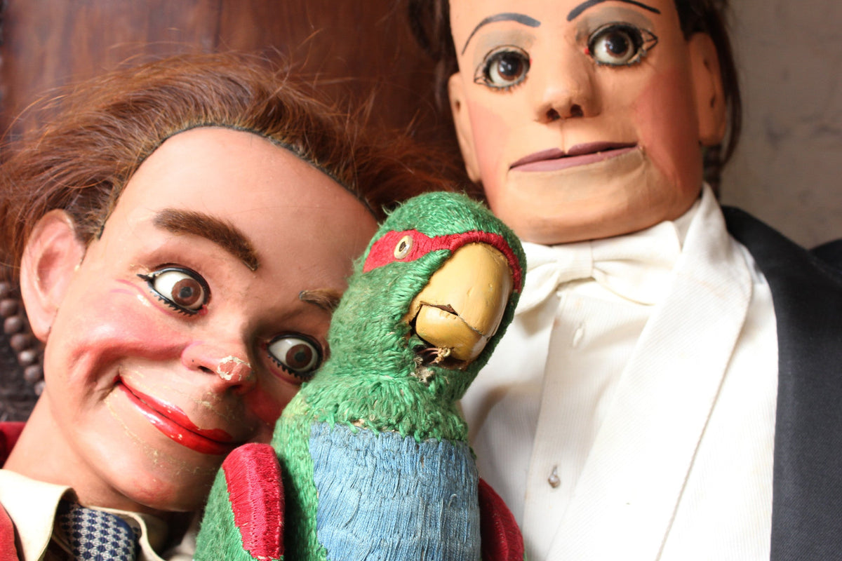 A Fantastic Trio of c.1930-50 Ventriloquist's Dummies; Peter King Esq, Entertainer