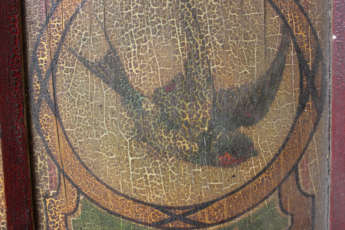 A Fantastic Pair of Hand Painted Fairground Centre Dropper Panels Attributed to W.H.Halstead c.1885