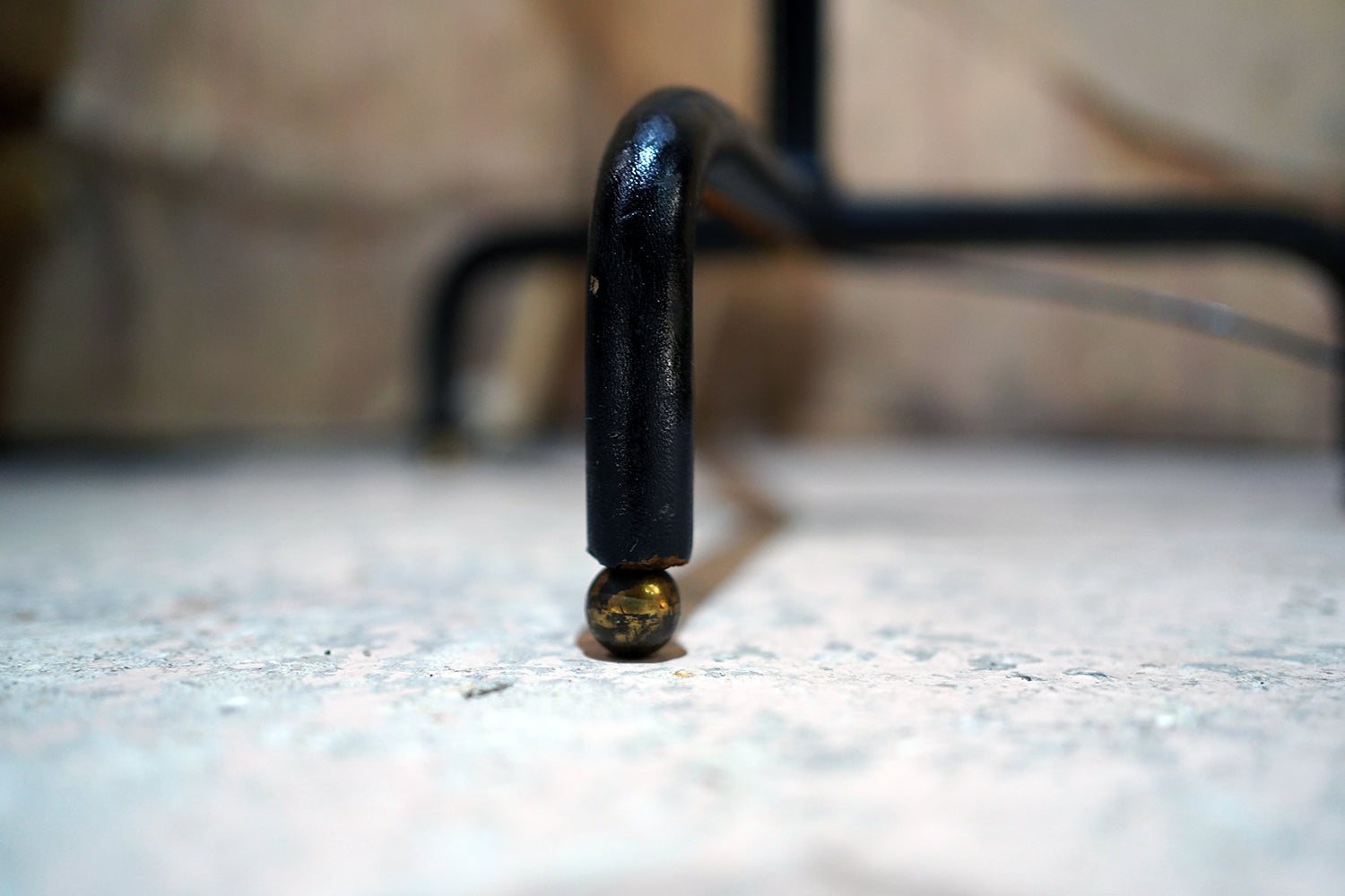 A French Stitched Black Leather Cantilever Adjustable Floor Lamp by Jacques Adnet c.1950