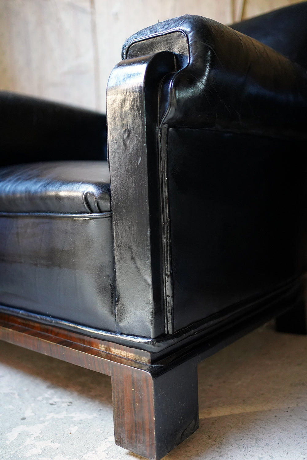 A Good Pair of French Art Deco Period Leather Club Armchairs c.1930