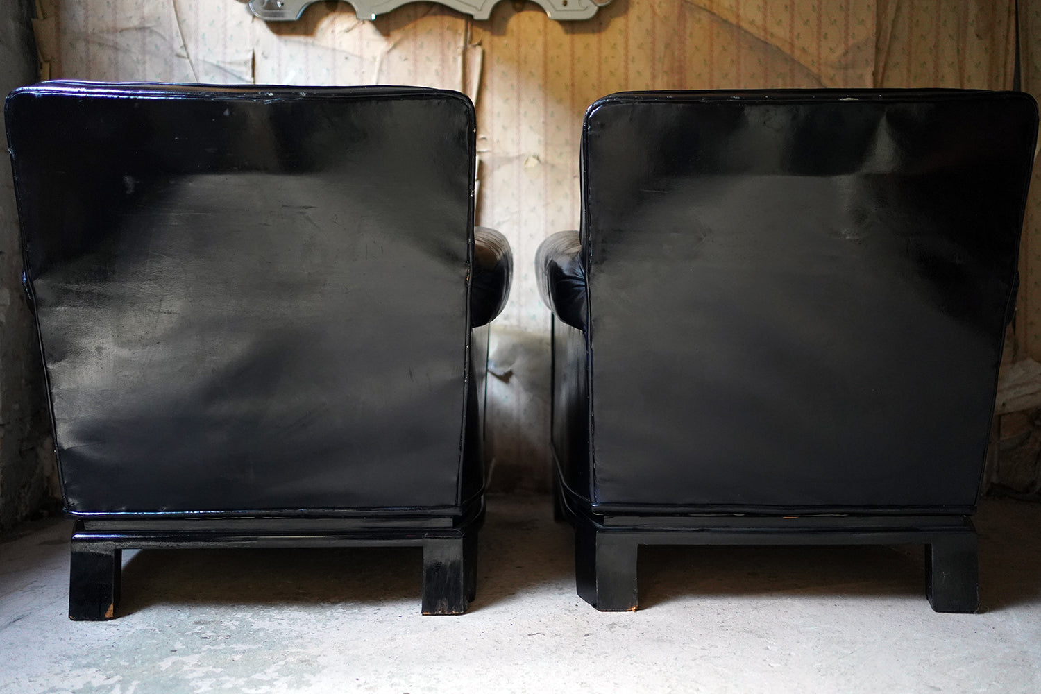 A Good Pair of French Art Deco Period Leather Club Armchairs c.1930
