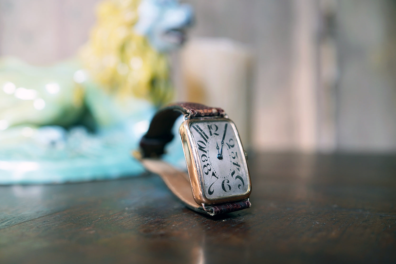 A 9ct Gold Art Deco Gentleman's Wristwatch; London 1924