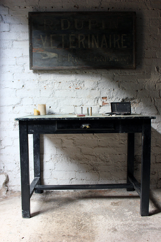 A Fantastic French Early 20thC Painted Pine Artist's Studio Table c.1900-20