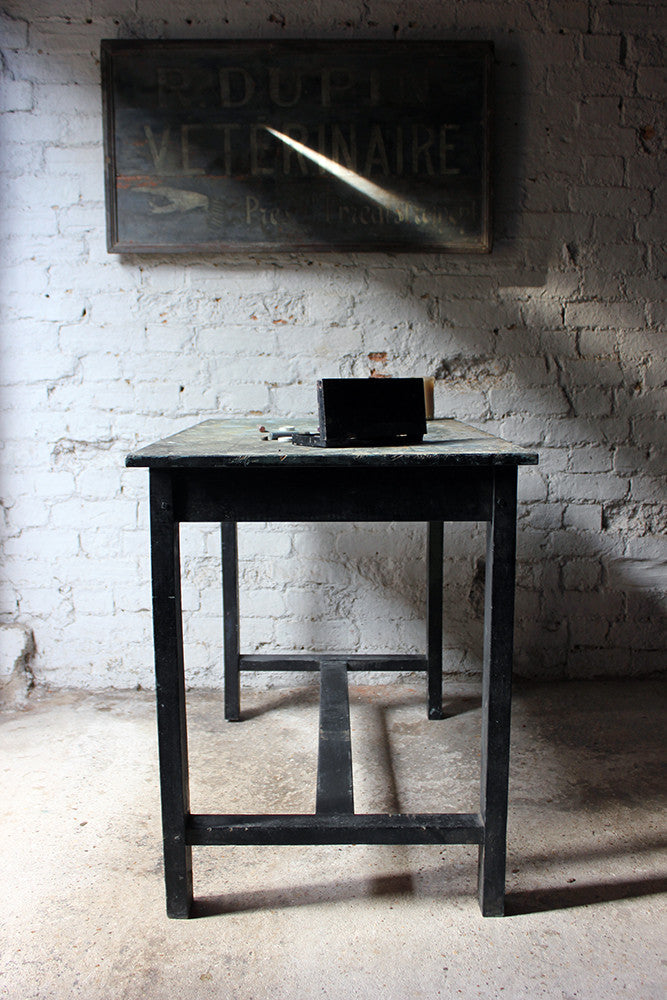 A Fantastic French Early 20thC Painted Pine Artist's Studio Table c.1900-20