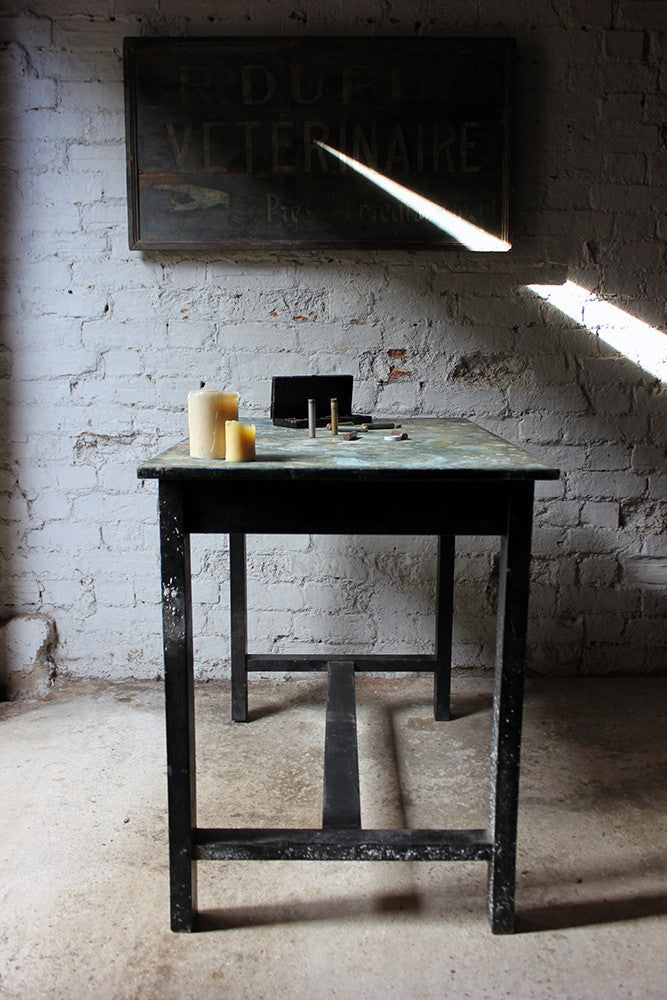 A Fantastic French Early 20thC Painted Pine Artist's Studio Table c.1900-20