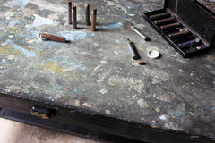 A Fantastic French Early 20thC Painted Pine Artist's Studio Table c.1900-20