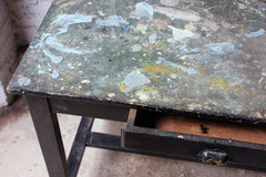 A Fantastic French Early 20thC Painted Pine Artist's Studio Table c.1900-20