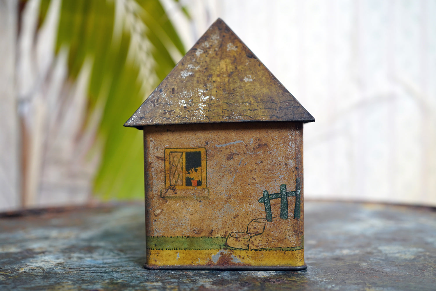 A Charming c.1930s Crawford & Sons Ltd Tin Biscuit Barrel Money Box; 'Bicky House' by Mabel Lucie Attwell
