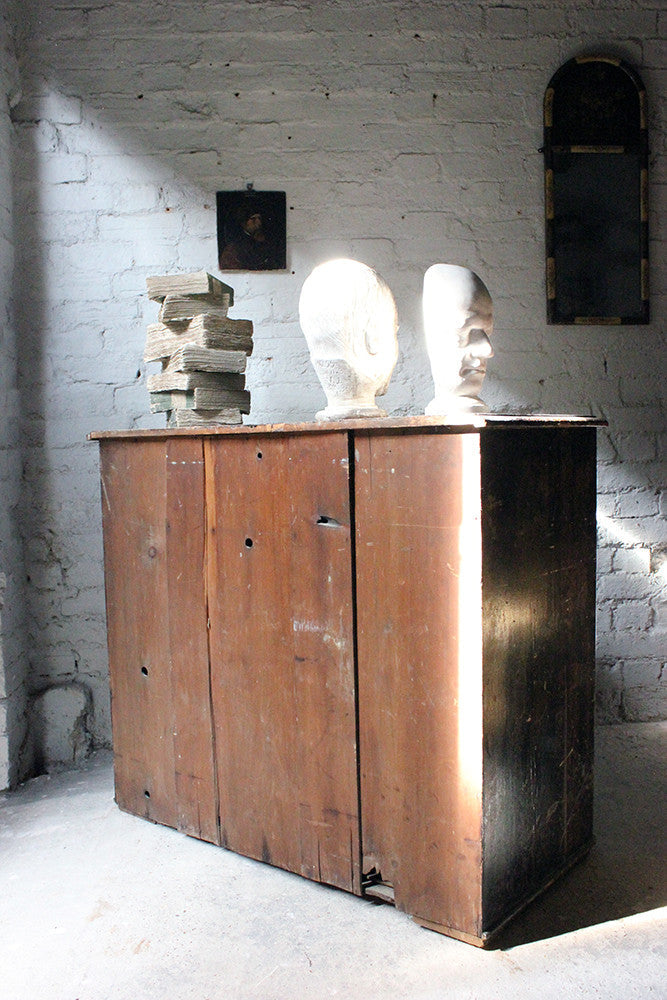 A Decorative c.1900 Black Painted Pine Chest of Drawers