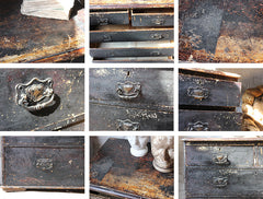 A Decorative c.1900 Black Painted Pine Chest of Drawers