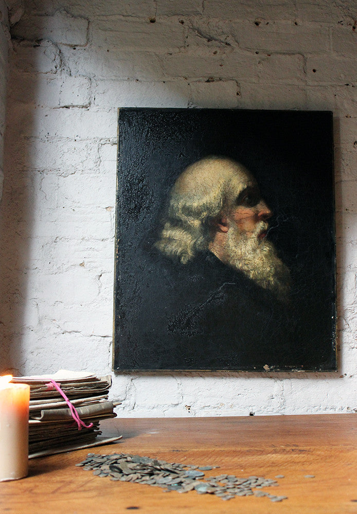 A Good Early 19thC European School Oil on Canvas Portrait of a Bearded Gentleman