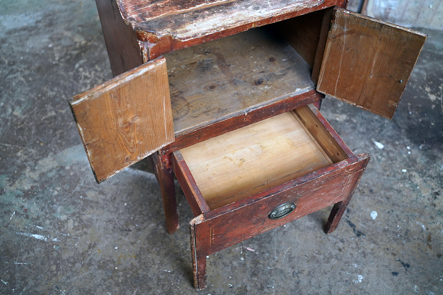 A George III Painted Pine Bedside Commode c.1780
