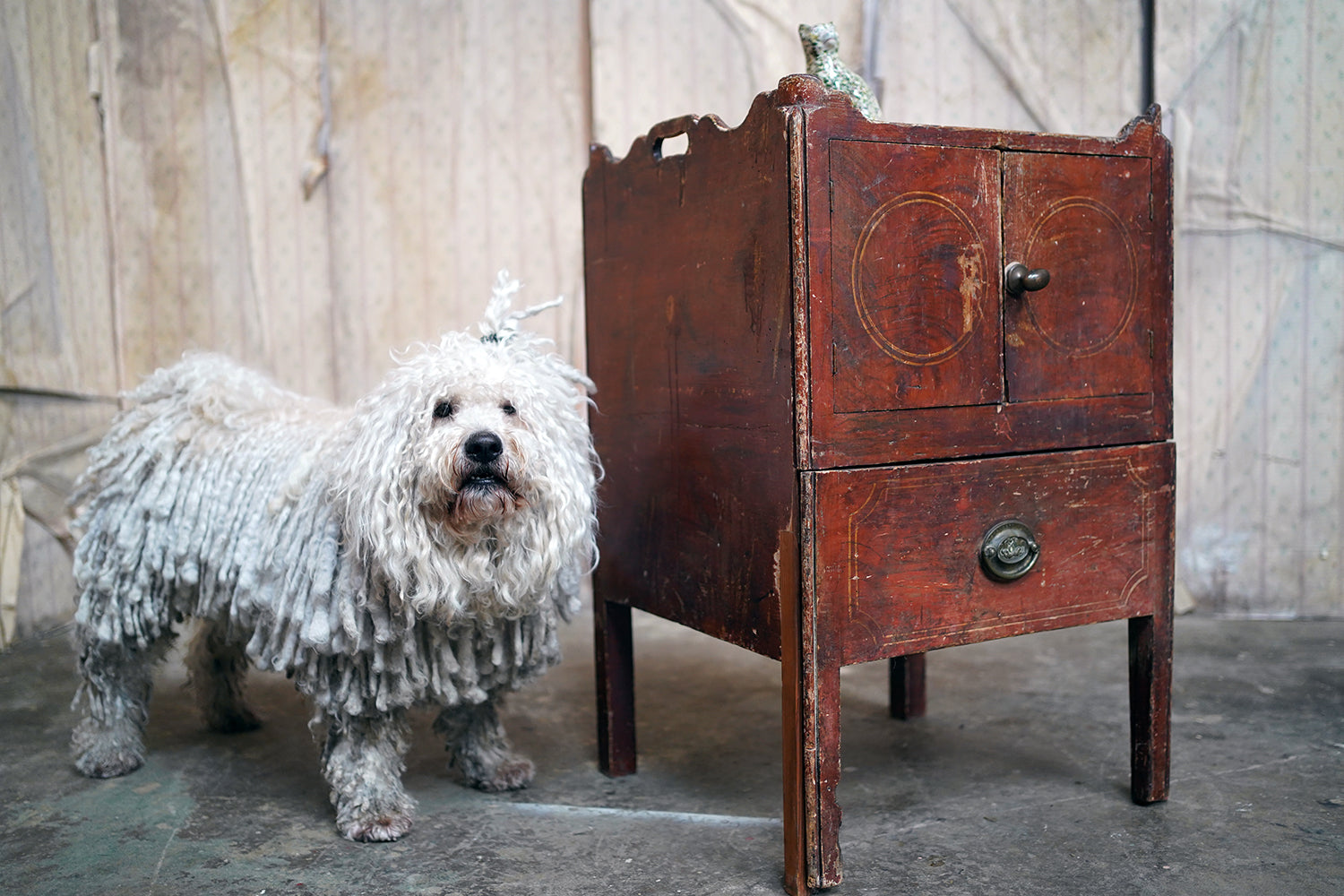 A George III Painted Pine Bedside Commode c.1780