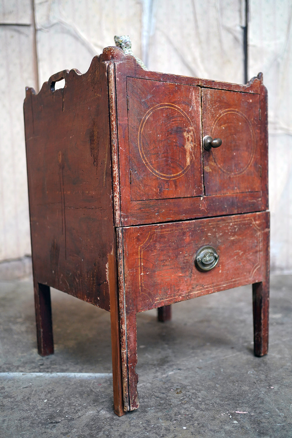 A George III Painted Pine Bedside Commode c.1780