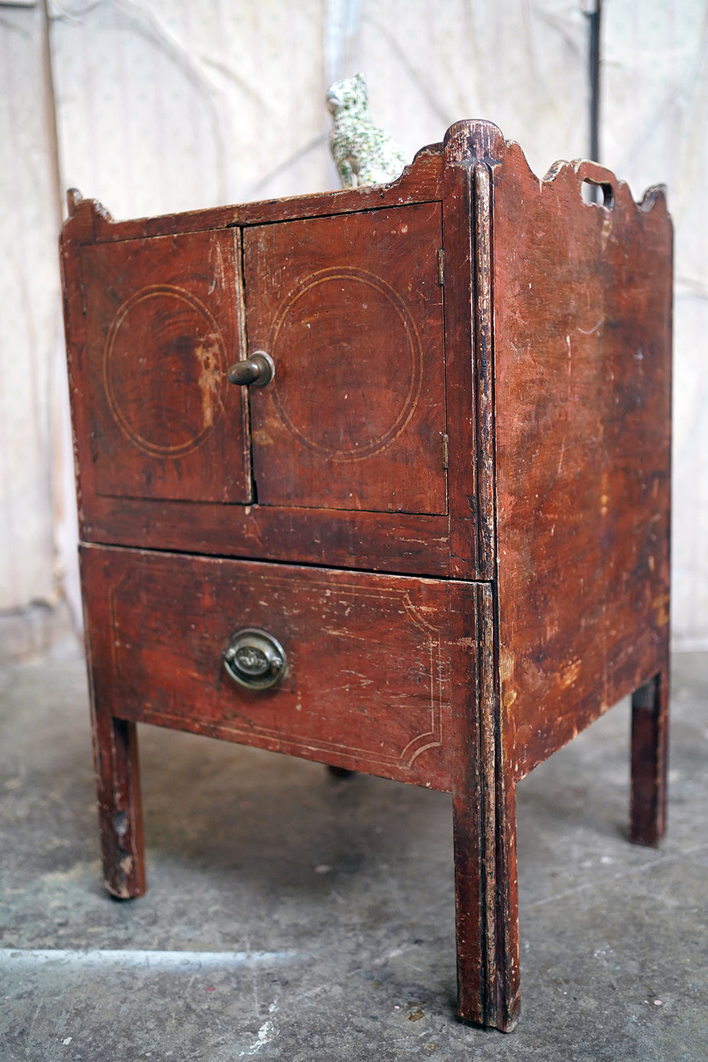 A George III Painted Pine Bedside Commode c.1780
