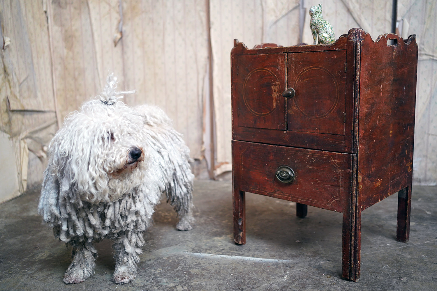 A George III Painted Pine Bedside Commode c.1780