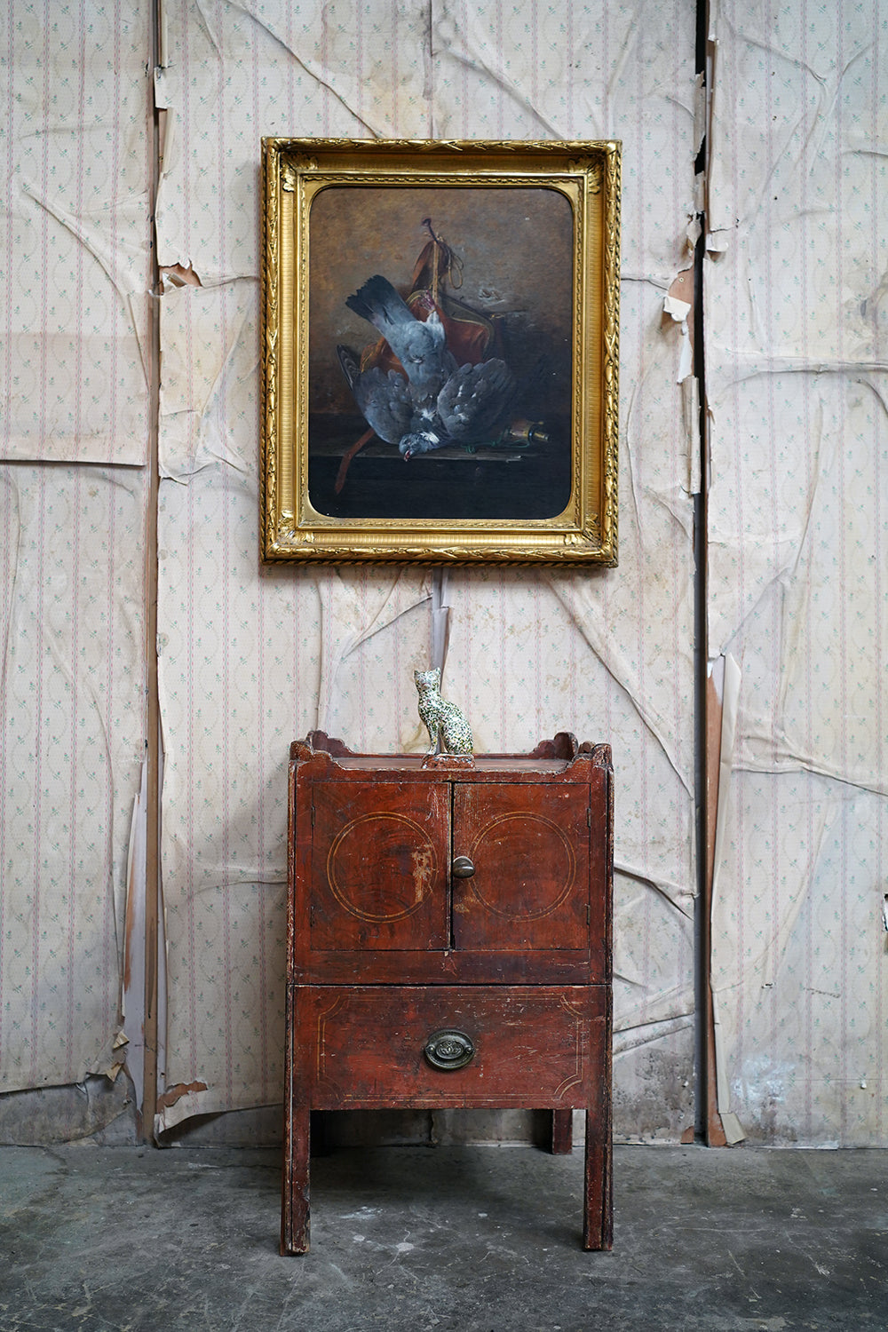 A George III Painted Pine Bedside Commode c.1780
