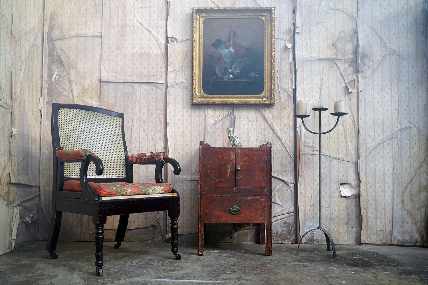A George III Painted Pine Bedside Commode c.1780