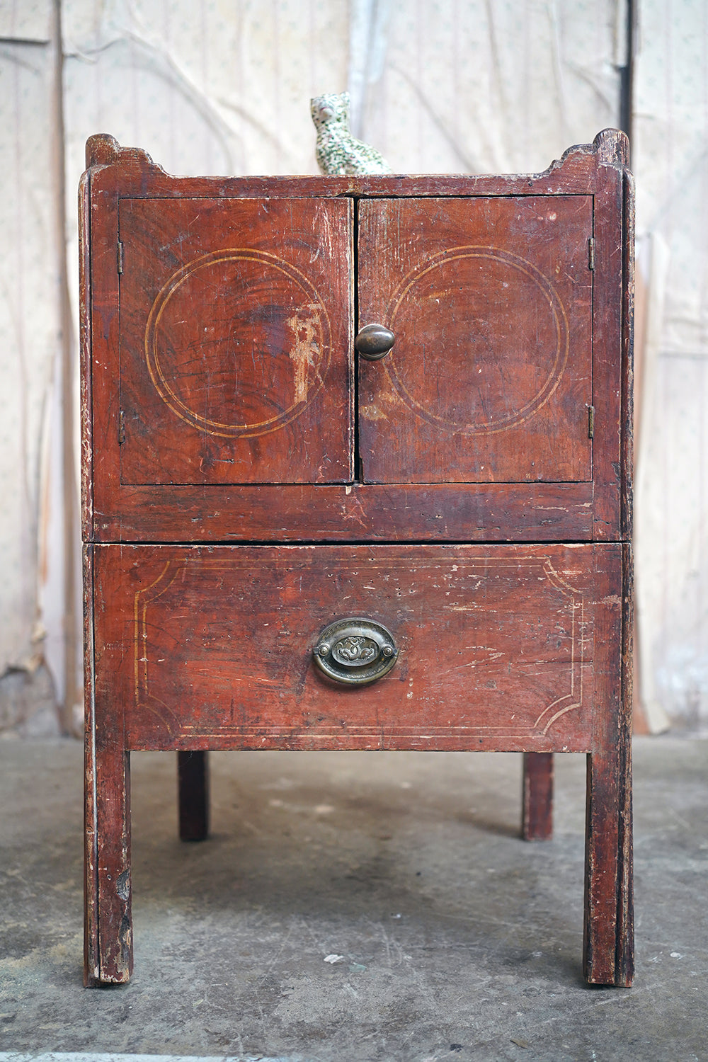 A George III Painted Pine Bedside Commode c.1780