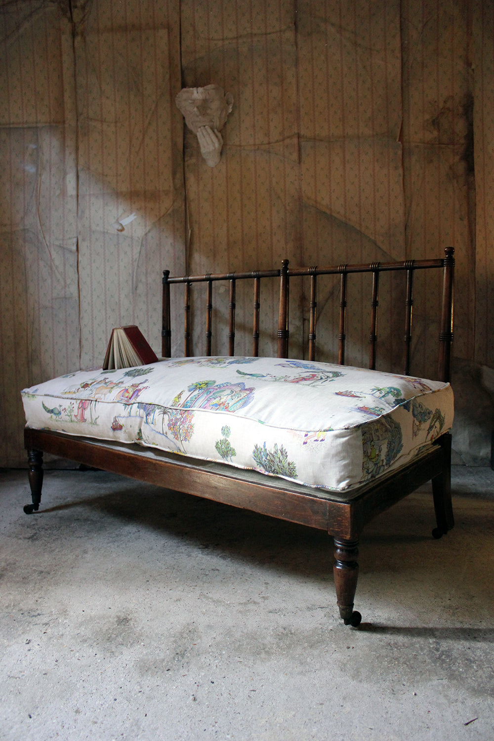 A Good Late Regency Period Faux Bamboo Beech Daybed c.1825-30