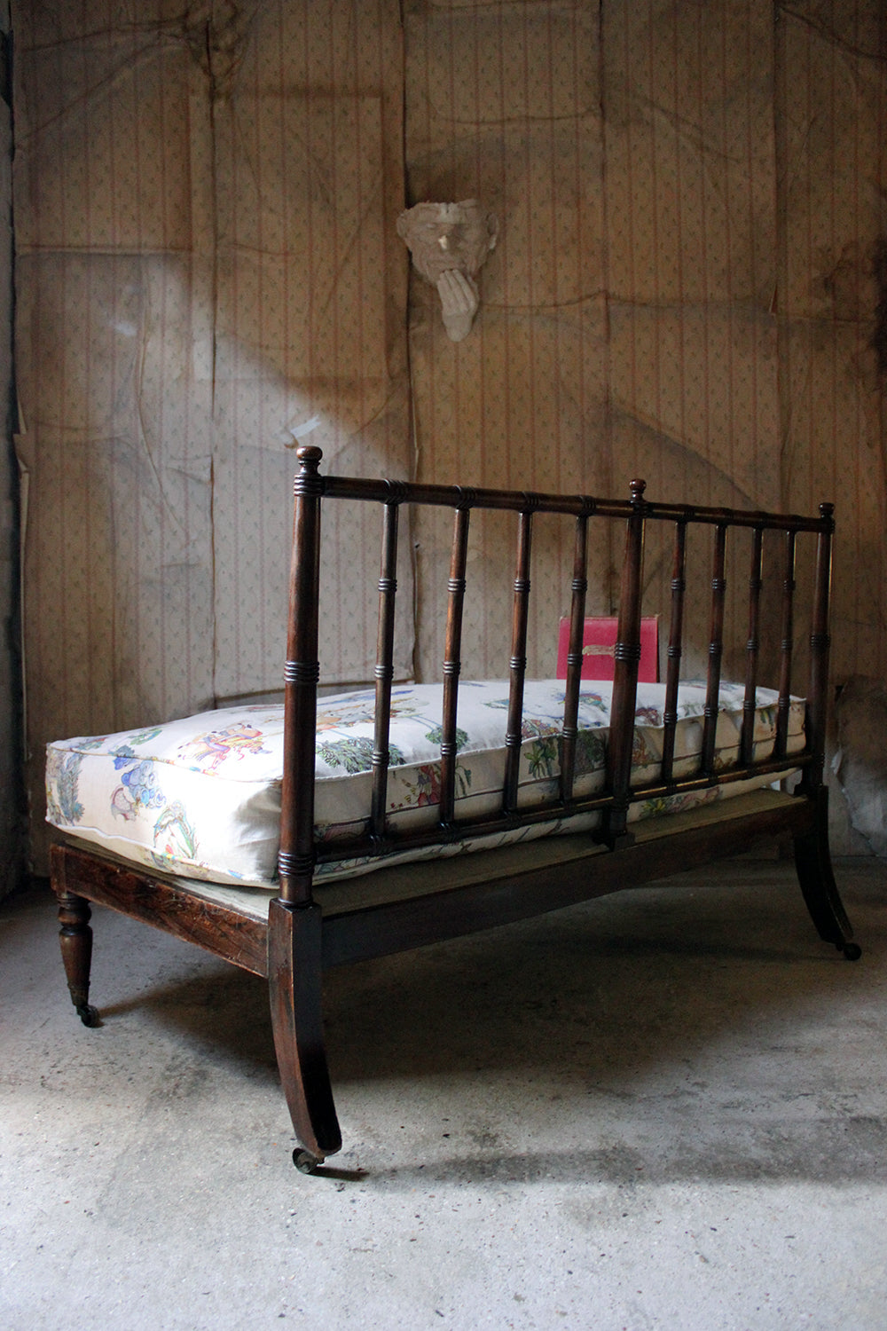 A Good Late Regency Period Faux Bamboo Beech Daybed c.1825-30