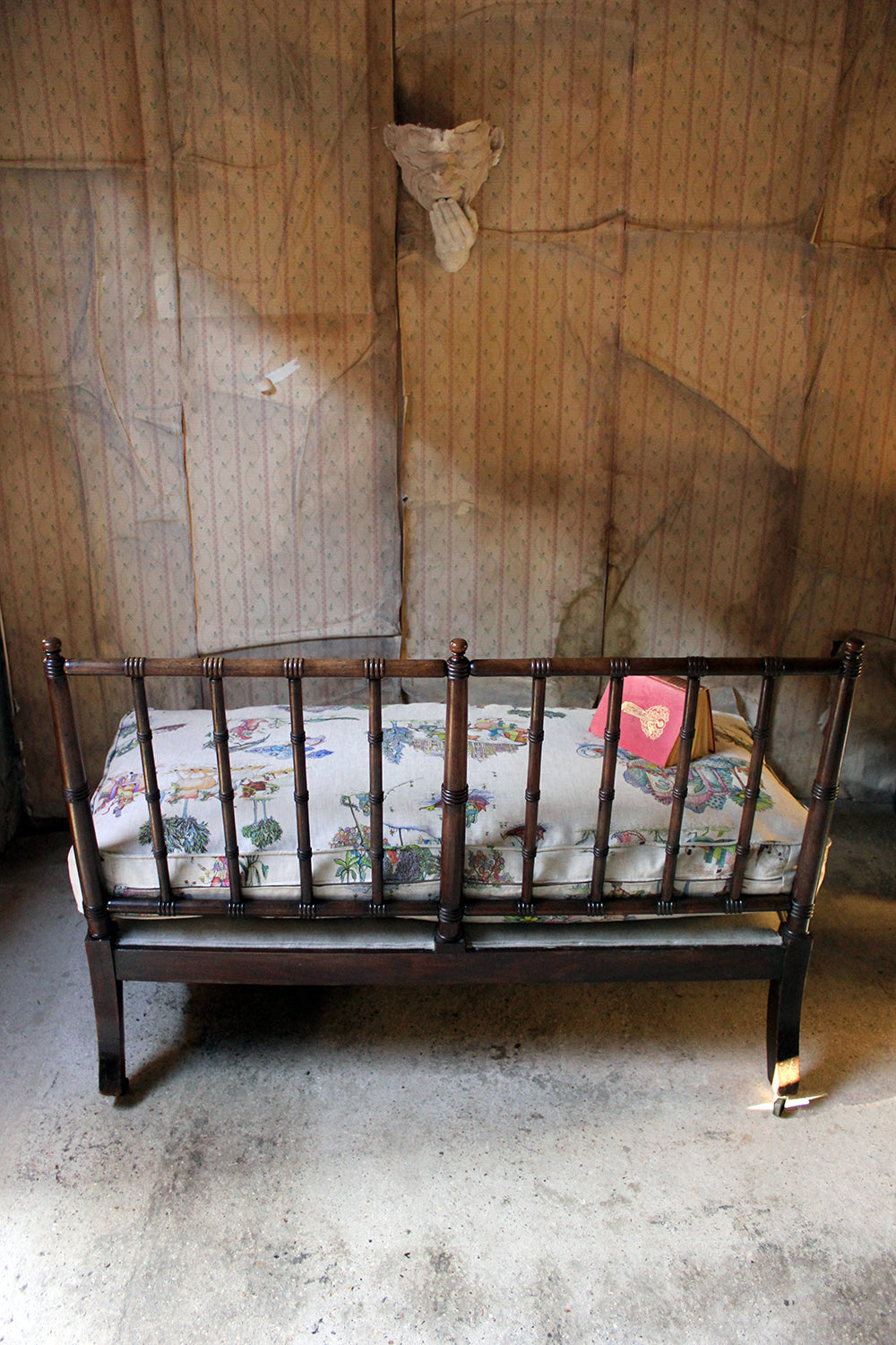 A Good Late Regency Period Faux Bamboo Beech Daybed c.1825-30