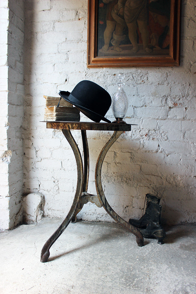 A Good Early 20thC French Cast Iron Industrial Bistro Table
